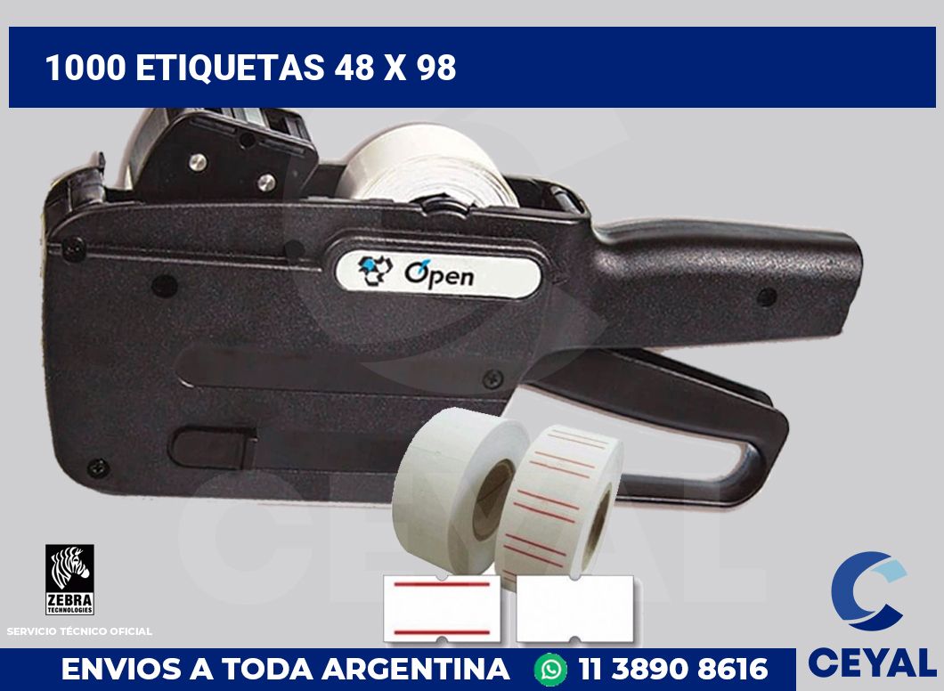 1000 etiquetas 48 x 98
