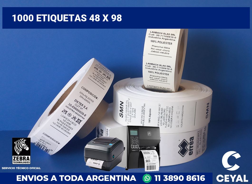 1000 etiquetas 48 x 98