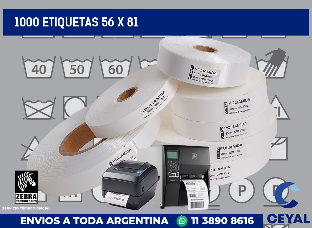 1000 etiquetas 56 x 81