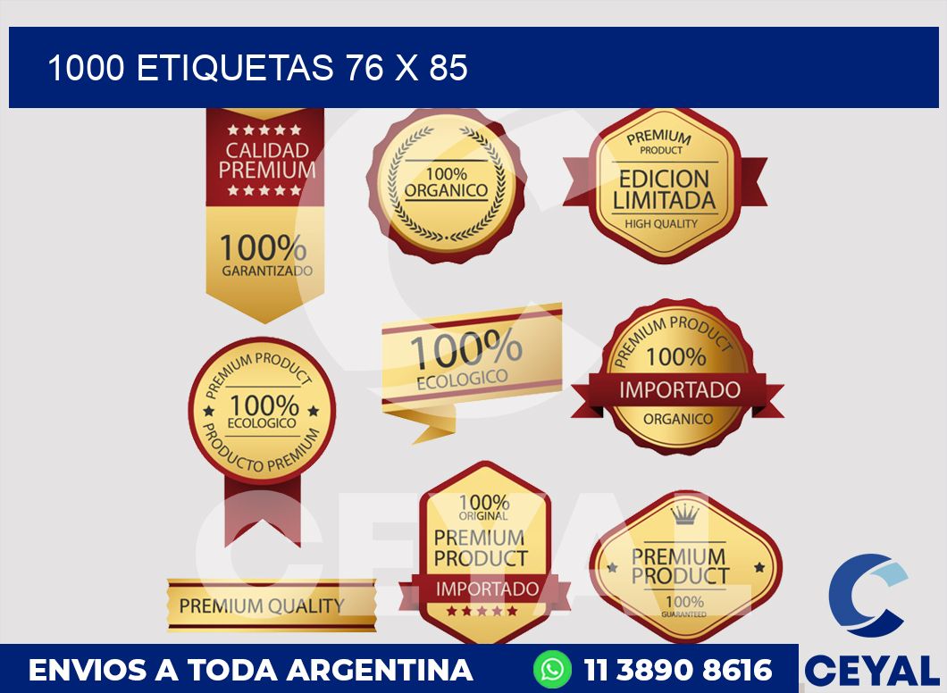 1000 etiquetas 76 x 85
