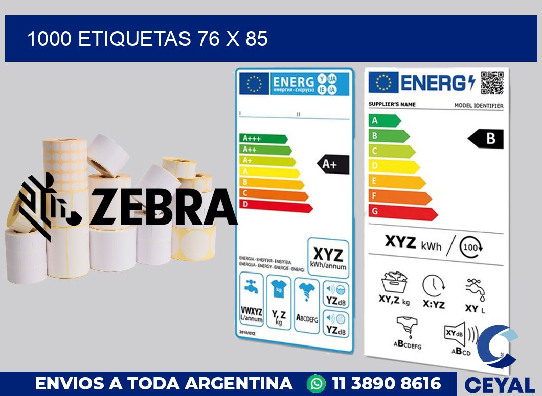 1000 etiquetas 76 x 85