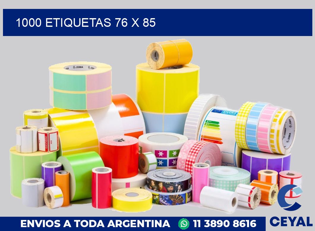 1000 etiquetas 76 x 85