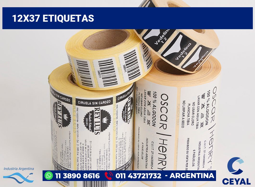 12x37 Etiquetas