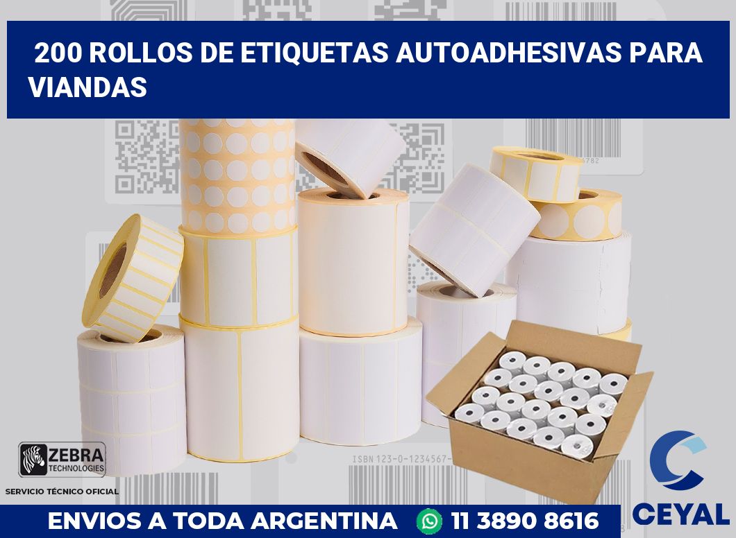 200 Rollos de etiquetas autoadhesivas para viandas