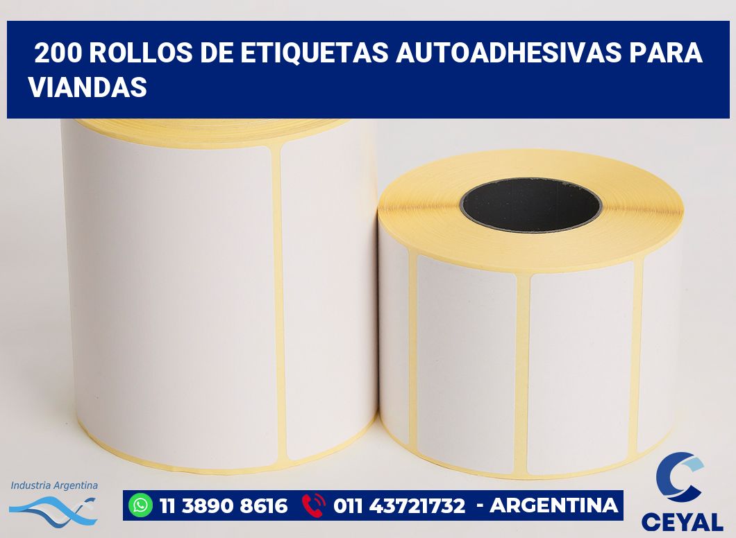 200 Rollos de etiquetas autoadhesivas para viandas
