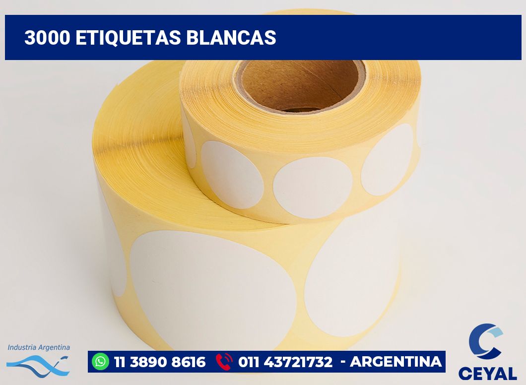 3000 Etiquetas blancas