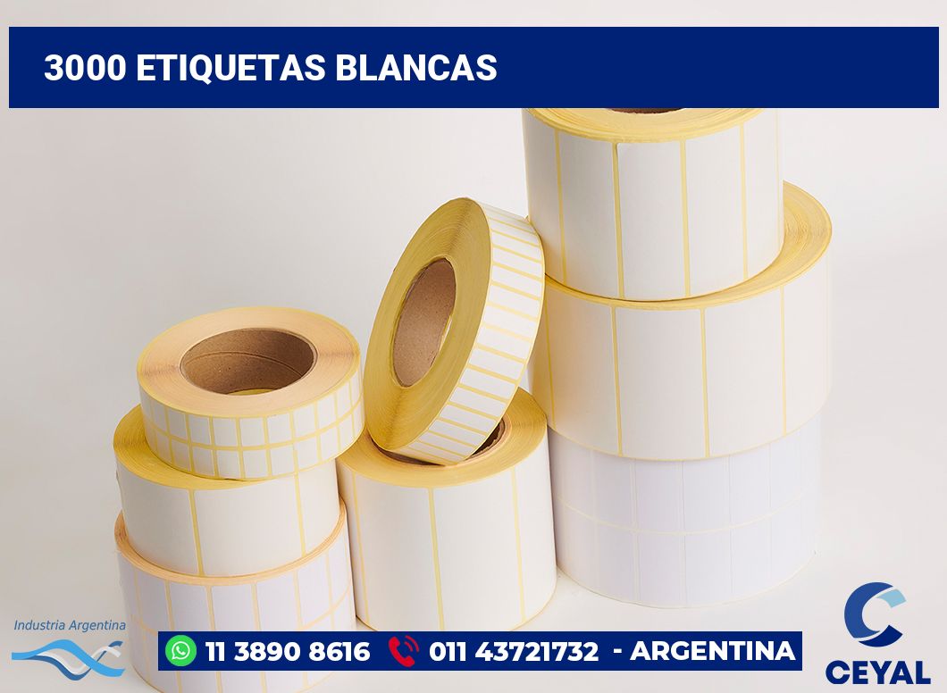 3000 Etiquetas blancas