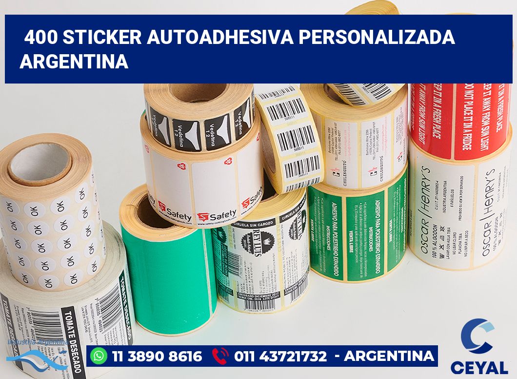 400 Sticker autoadhesiva personalizada argentina