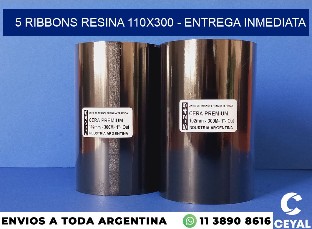 5 Ribbons resina 110×300 – Entrega inmediata