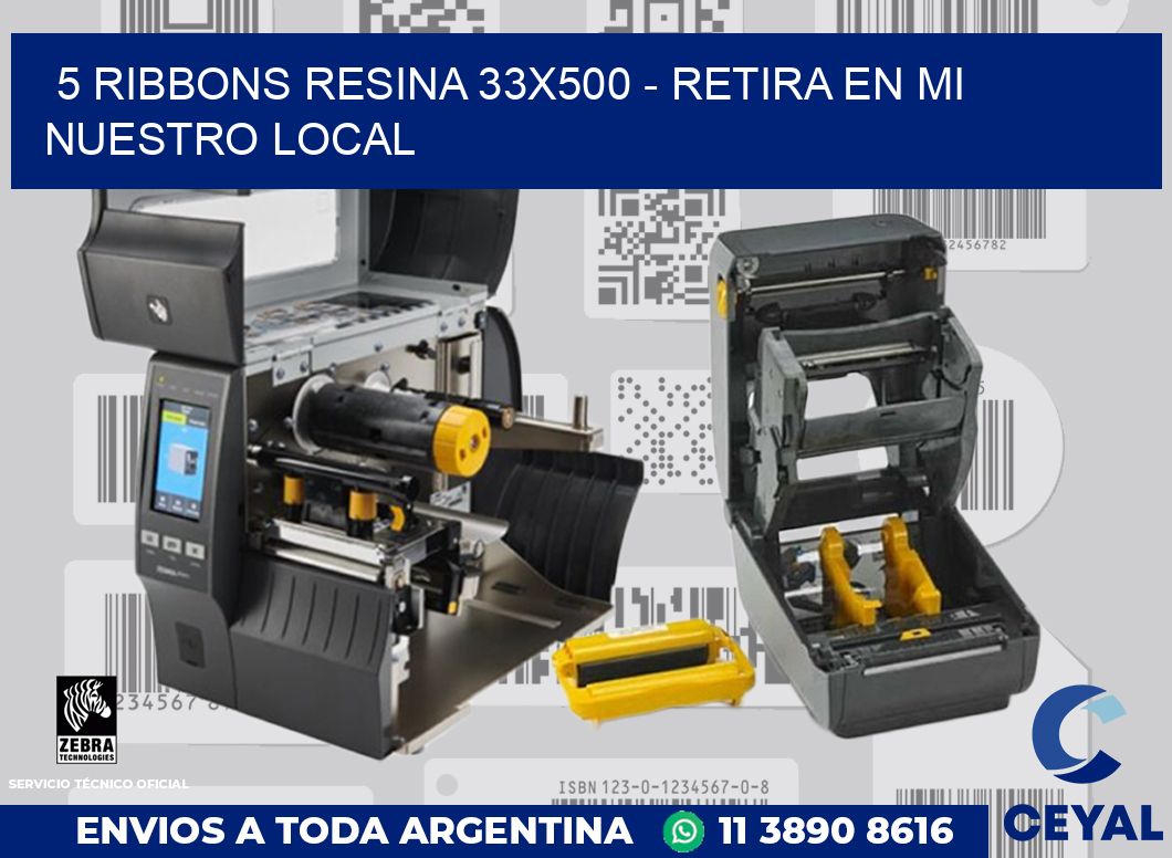 5 Ribbons resina 33x500 - retira en mi nuestro local
