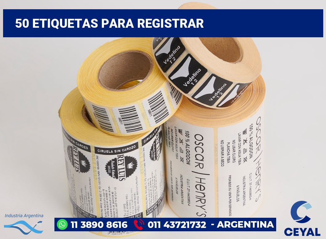 50 Etiquetas para registrar