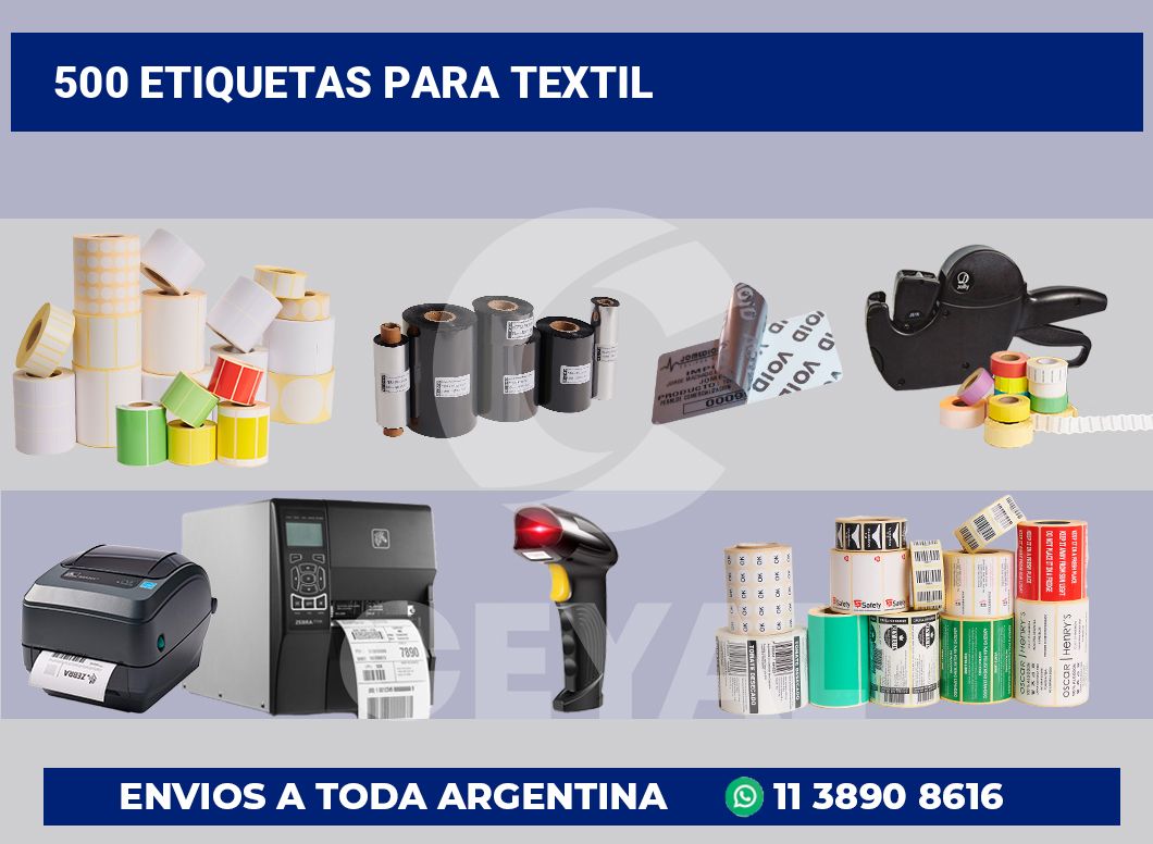 500 Etiquetas para textil