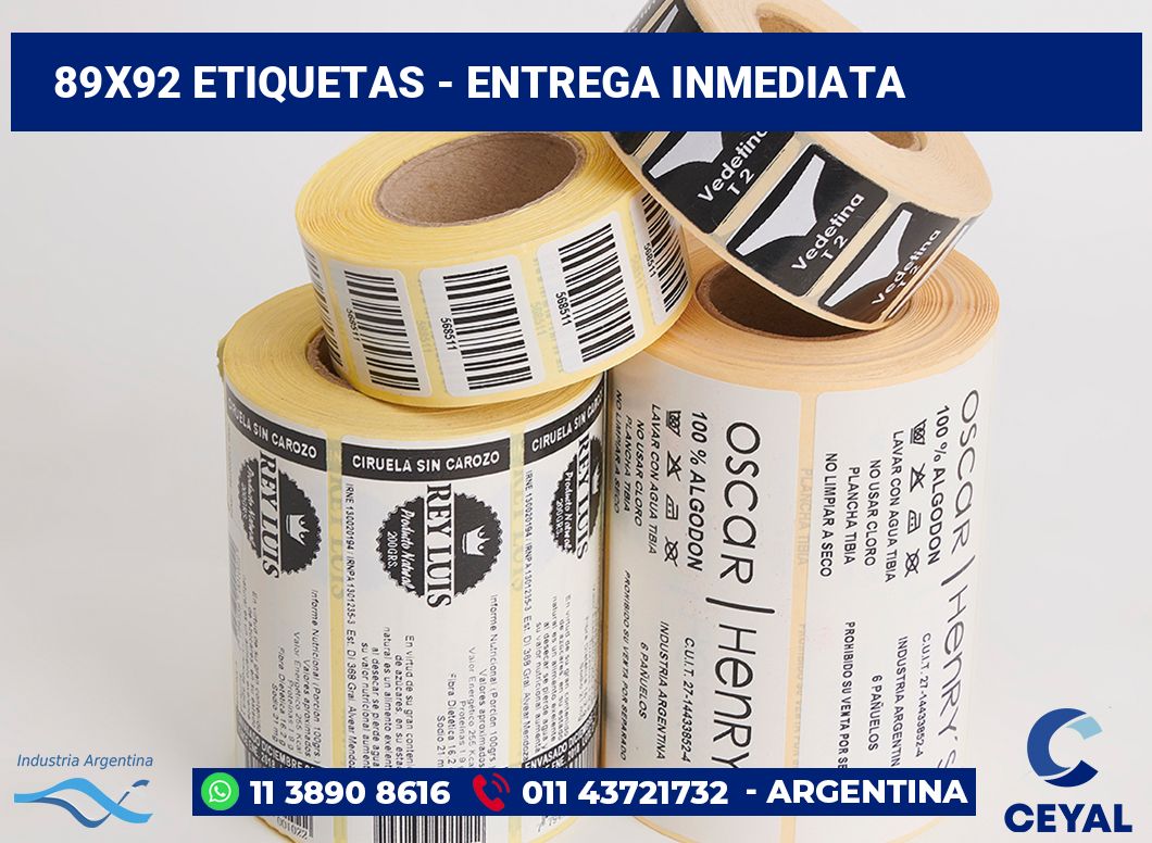 89×92 Etiquetas