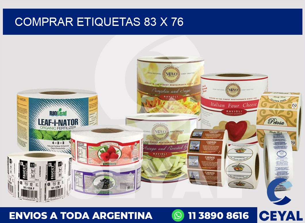 Comprar etiquetas 83 x 76