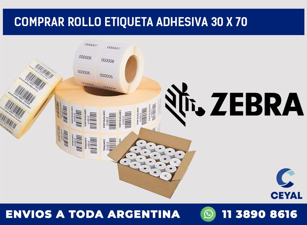Comprar rollo etiqueta adhesiva 30 x 70