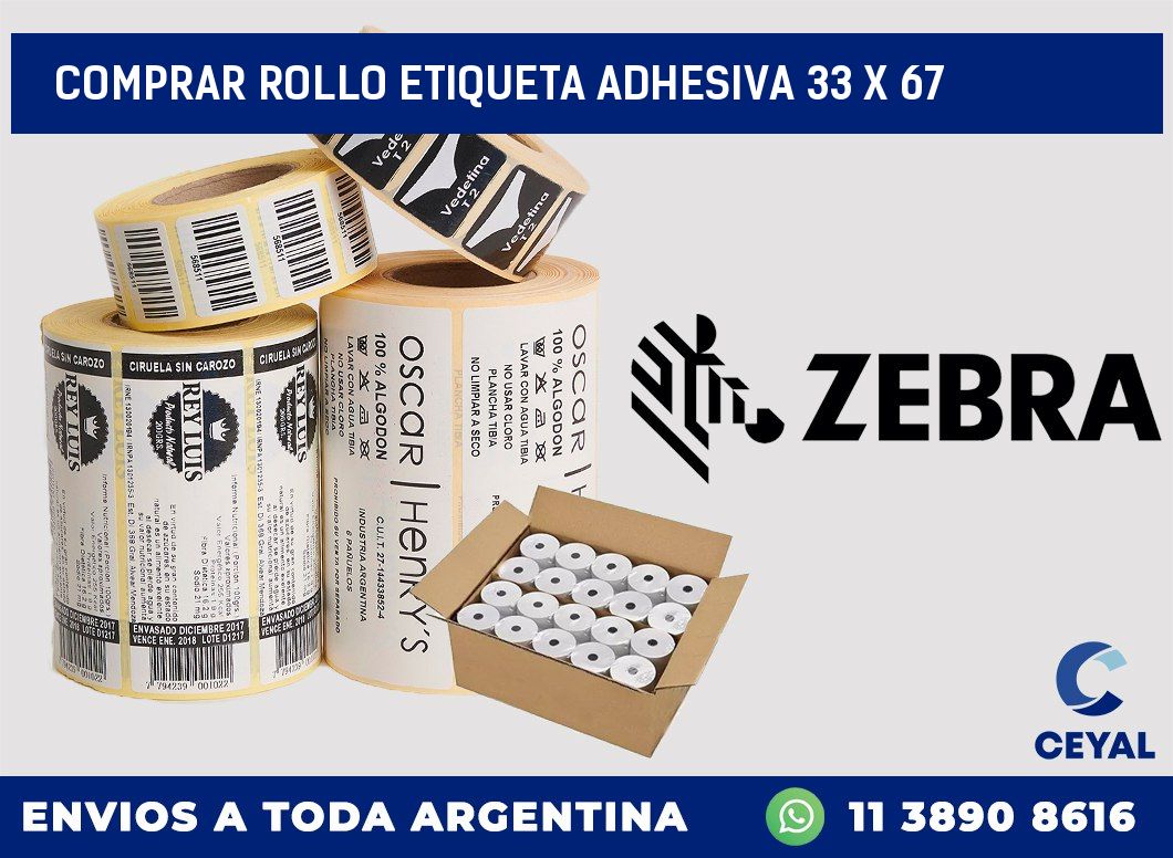Comprar rollo etiqueta adhesiva 33 x 67
