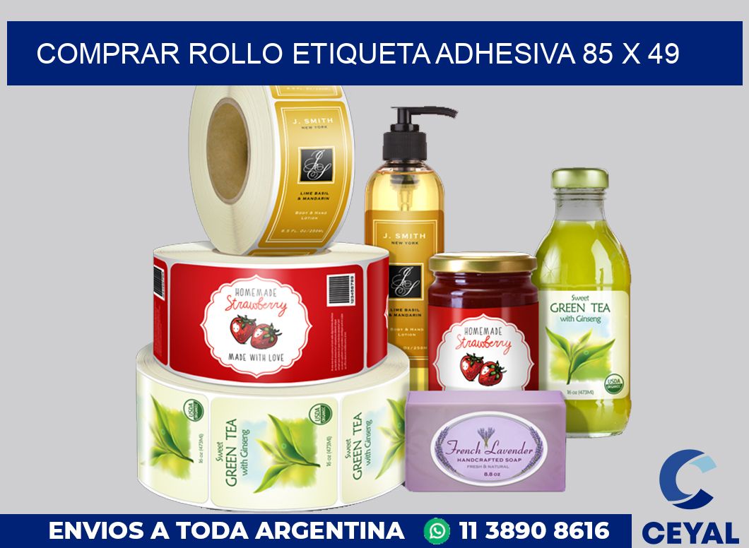 Comprar rollo etiqueta adhesiva 85 x 49