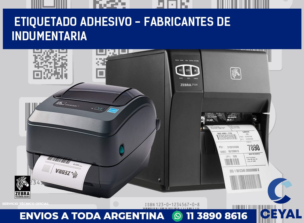 Etiquetado adhesivo - Fabricantes de indumentaria