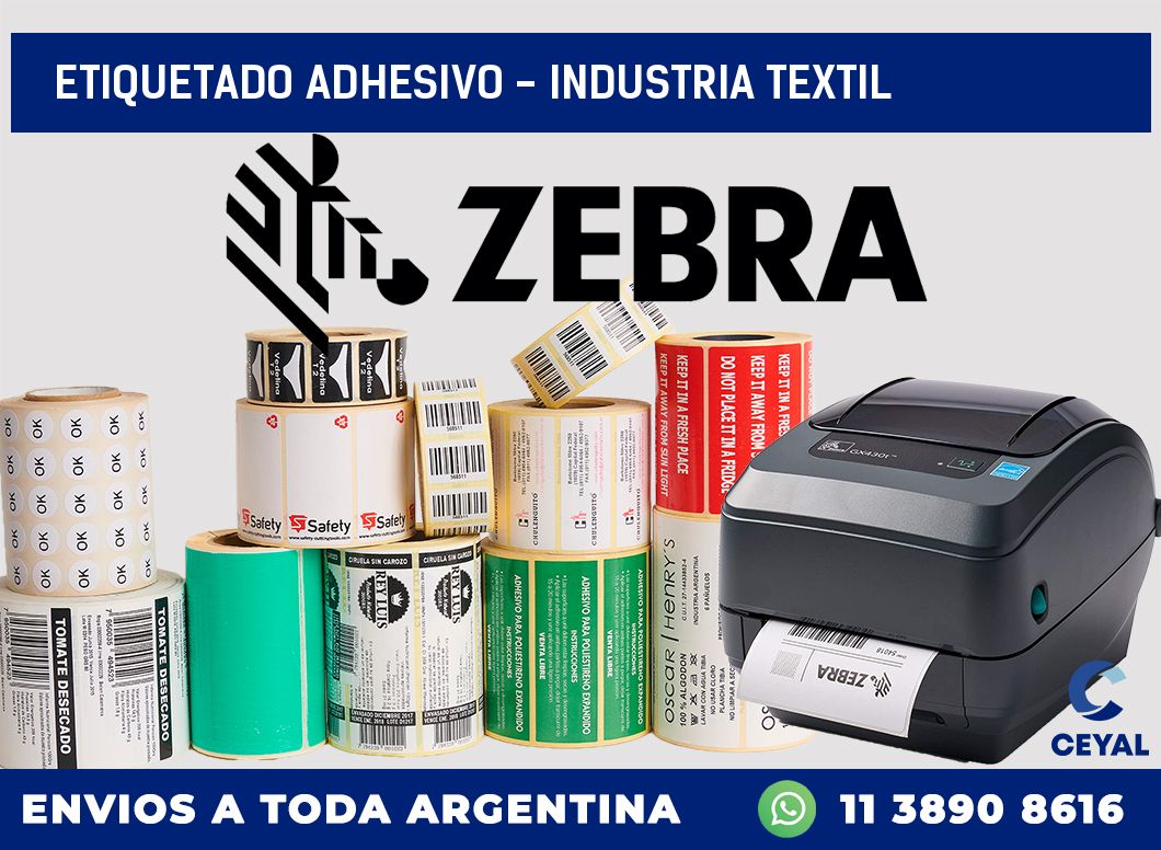 Etiquetado adhesivo - Industria textil