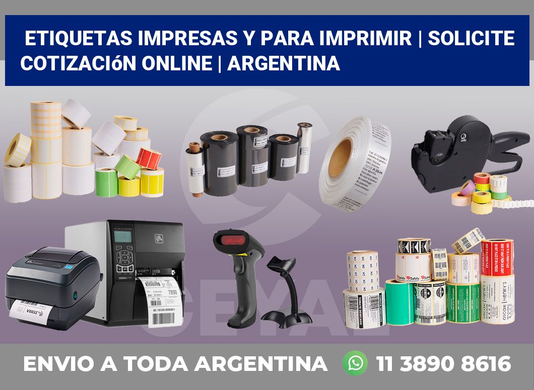 Etiquetas impresas y para imprimir | Solicite cotización online | Argentina
