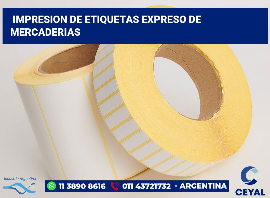 Impresion de etiquetas Expreso de mercaderias