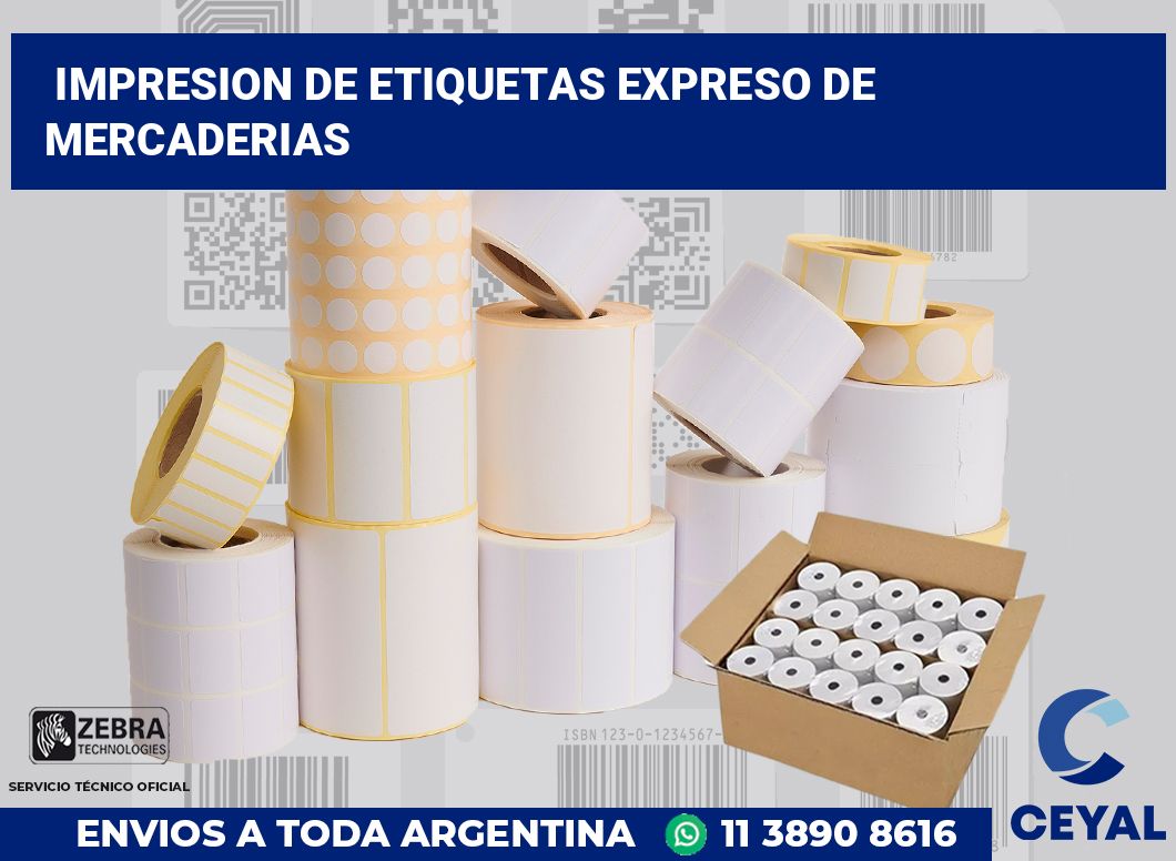 Impresion de etiquetas Expreso de mercaderias