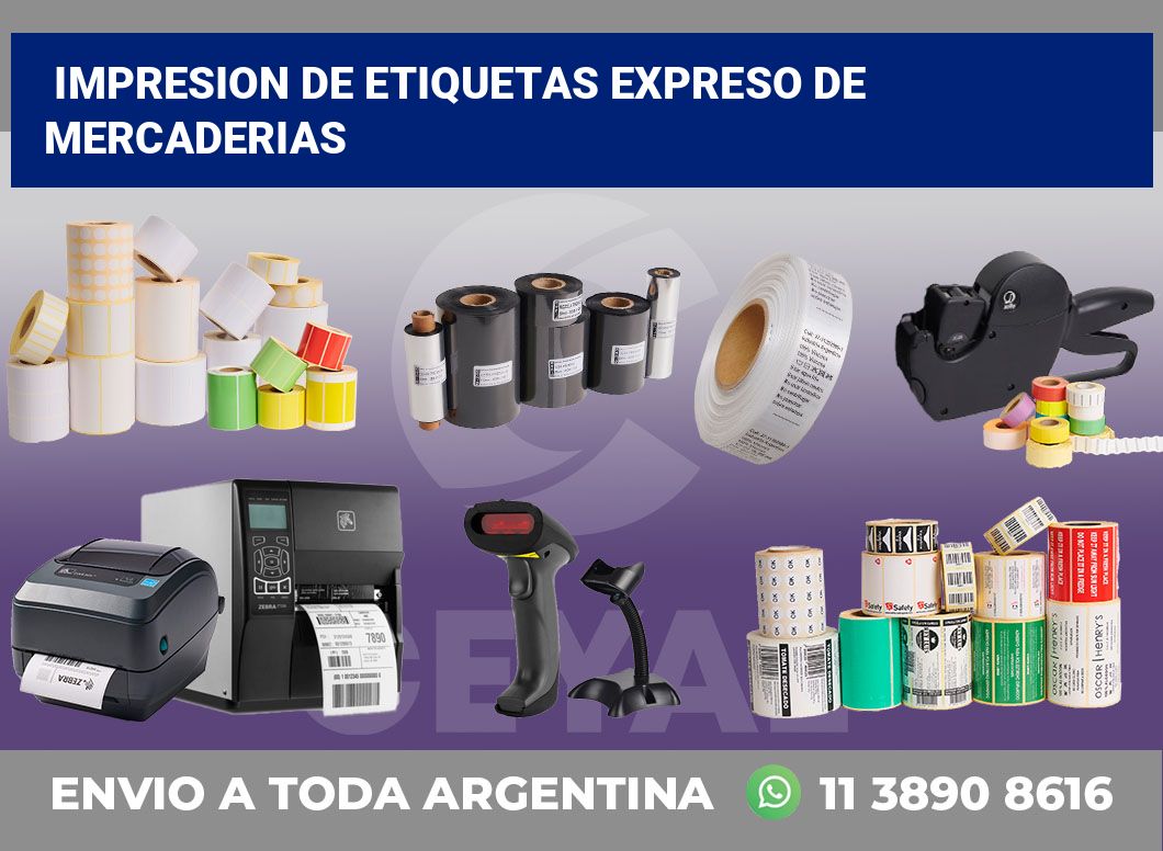 Impresion de etiquetas Expreso de mercaderias