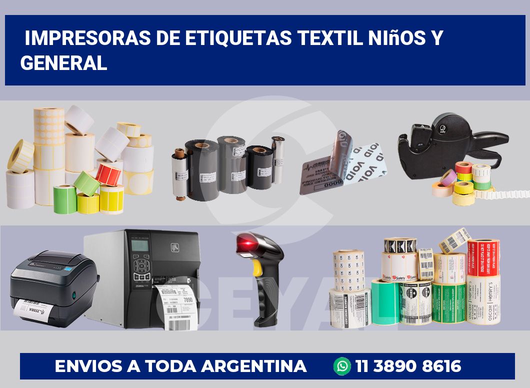 Impresoras de etiquetas textil niños y general
