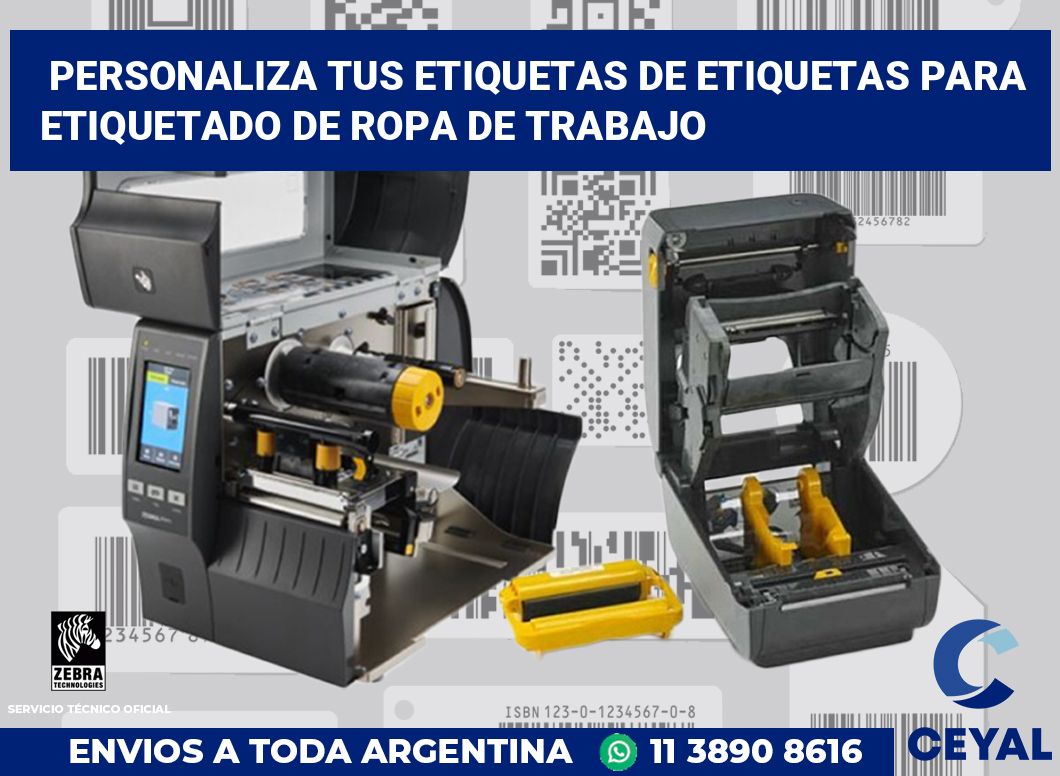 Personaliza tus Etiquetas de Etiquetas para Etiquetado de Ropa de Trabajo