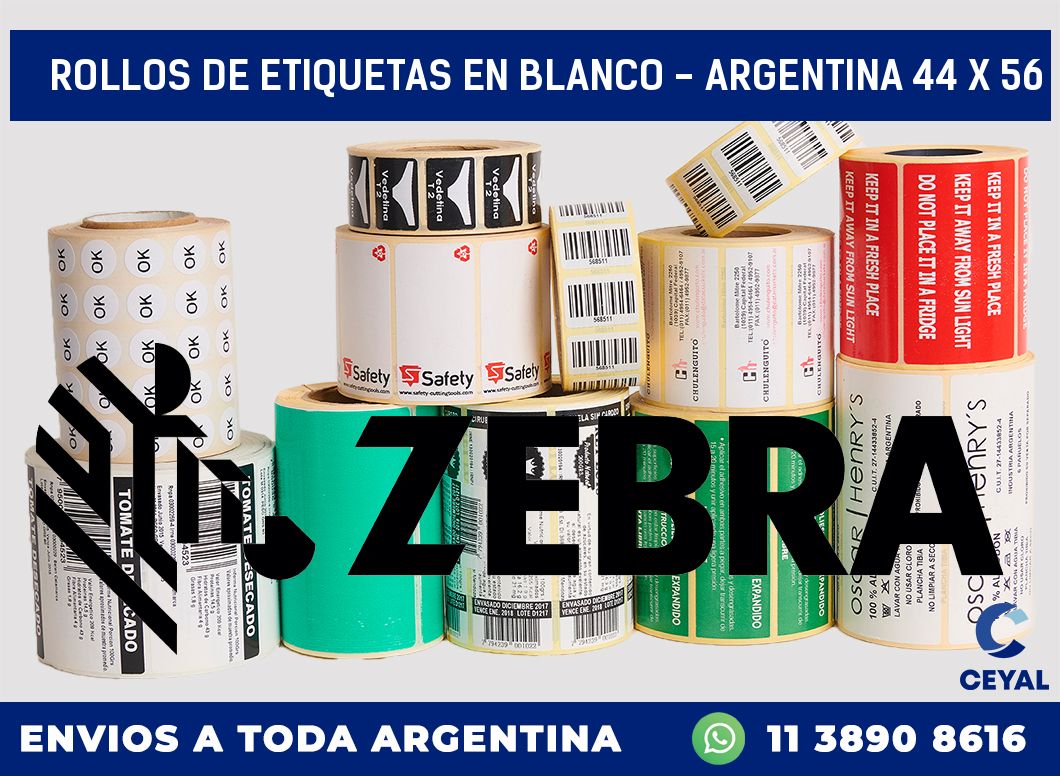 Rollos de etiquetas en blanco - Argentina 44 x 56