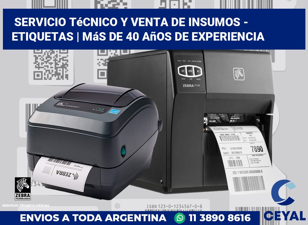 Servicio técnico y venta de insumos - Etiquetas | Más de 40 años de experiencia