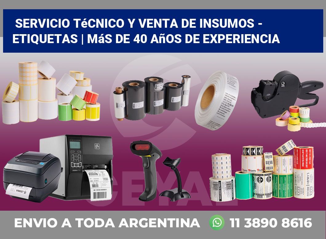 Servicio técnico y venta de insumos – Etiquetas | Más de 40 años de experiencia