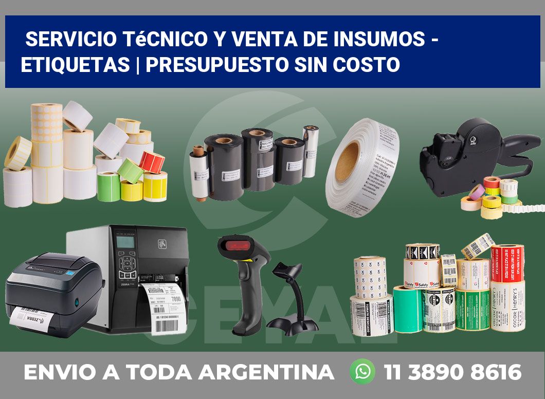 Servicio técnico y venta de insumos – Etiquetas | Presupuesto sin costo