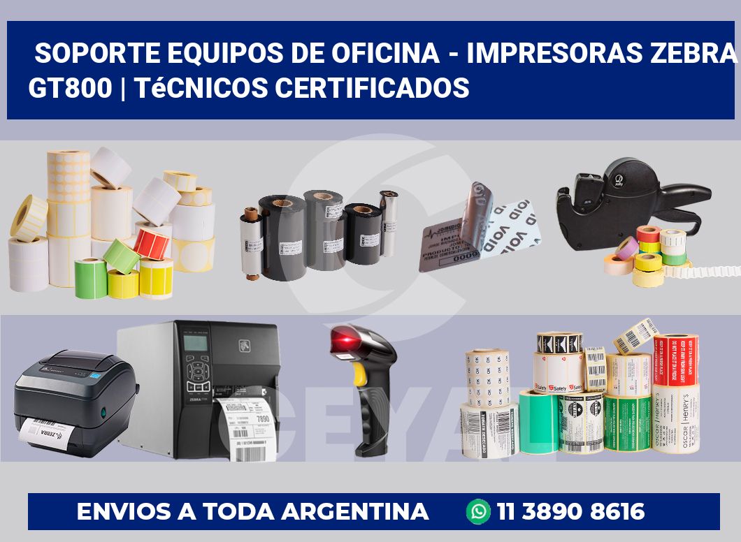 Soporte equipos de oficina – Impresoras Zebra GT800 | Técnicos certificados