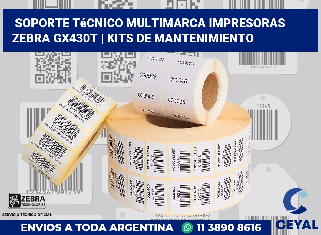 Soporte técnico multimarca impresoras Zebra GX430t | Kits de mantenimiento
