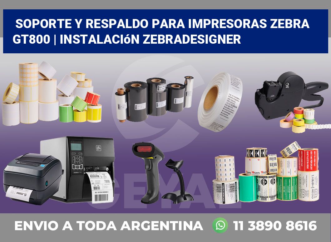 Soporte y respaldo para impresoras Zebra GT800 | Instalación ZebraDesigner