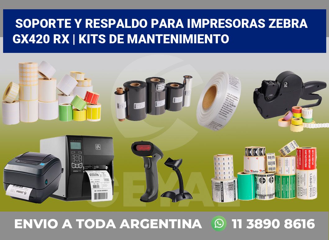 Soporte y respaldo para impresoras Zebra GX420 RX | Kits de mantenimiento