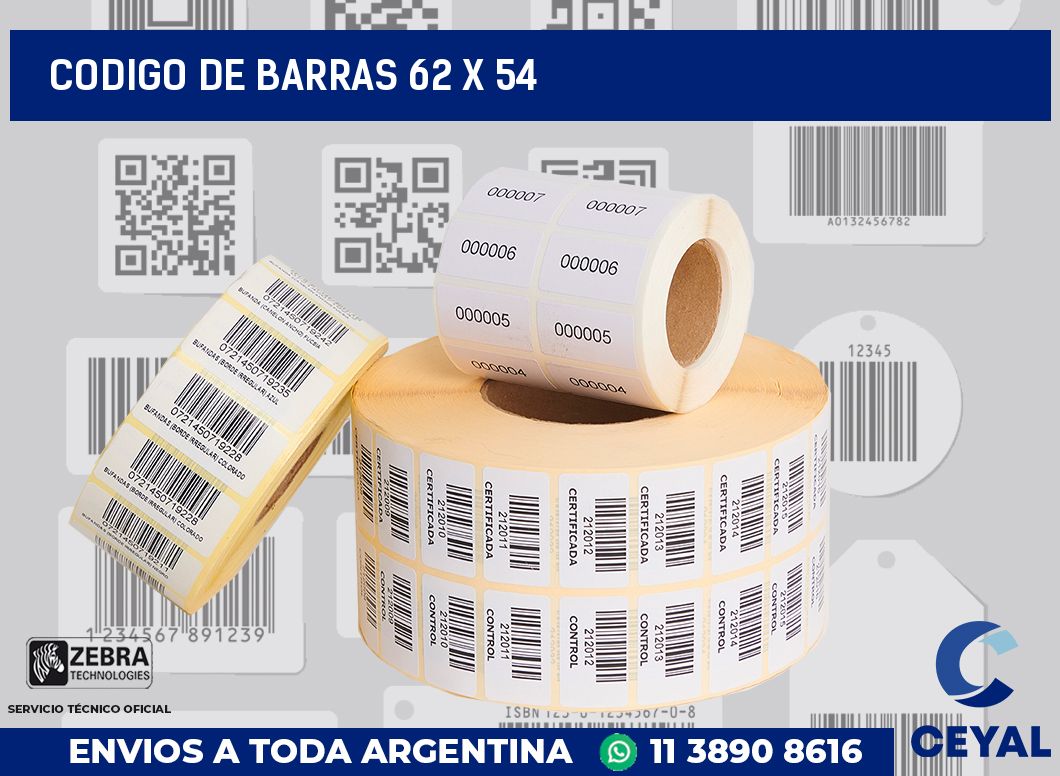 codigo de barras 62 x 54