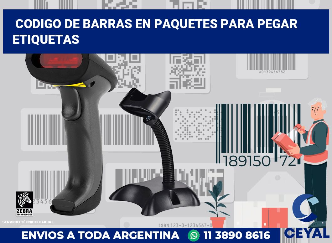 codigo de barras en paquetes para pegar etiquetas