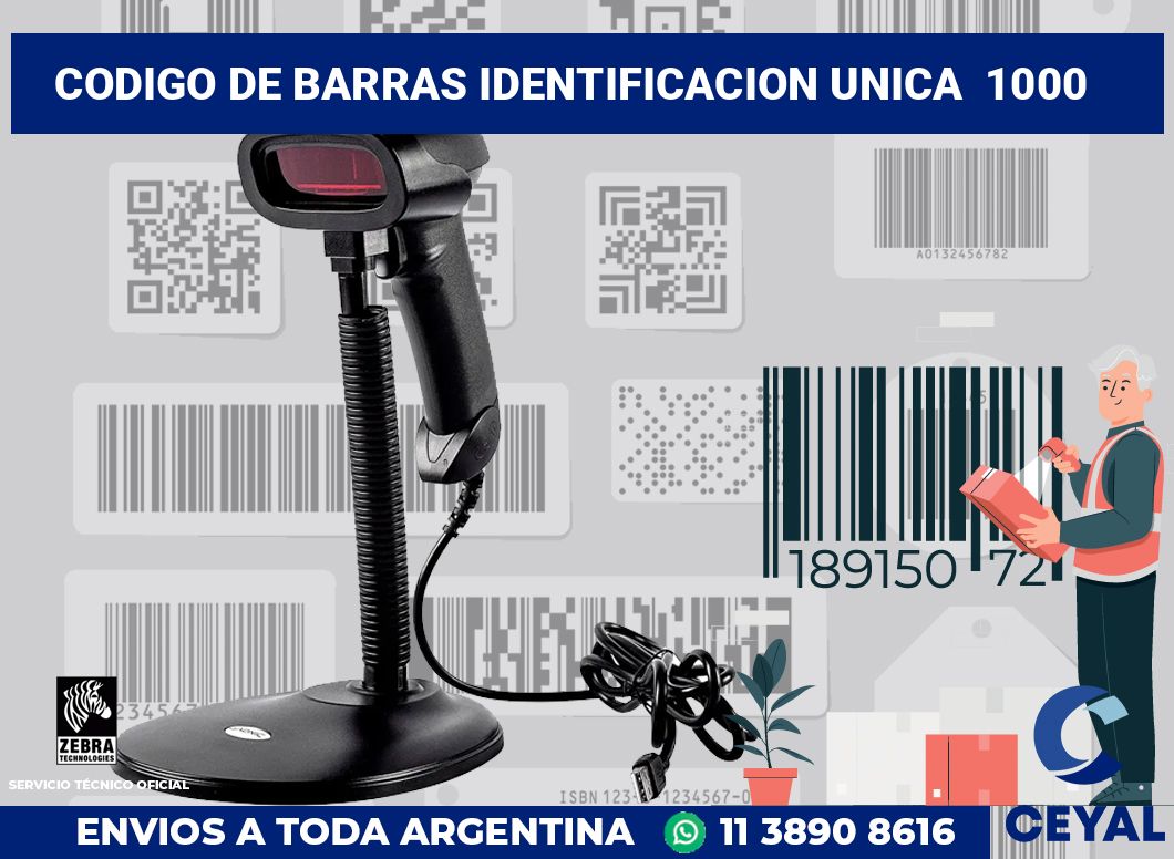 codigo de barras identificacion unica  1000