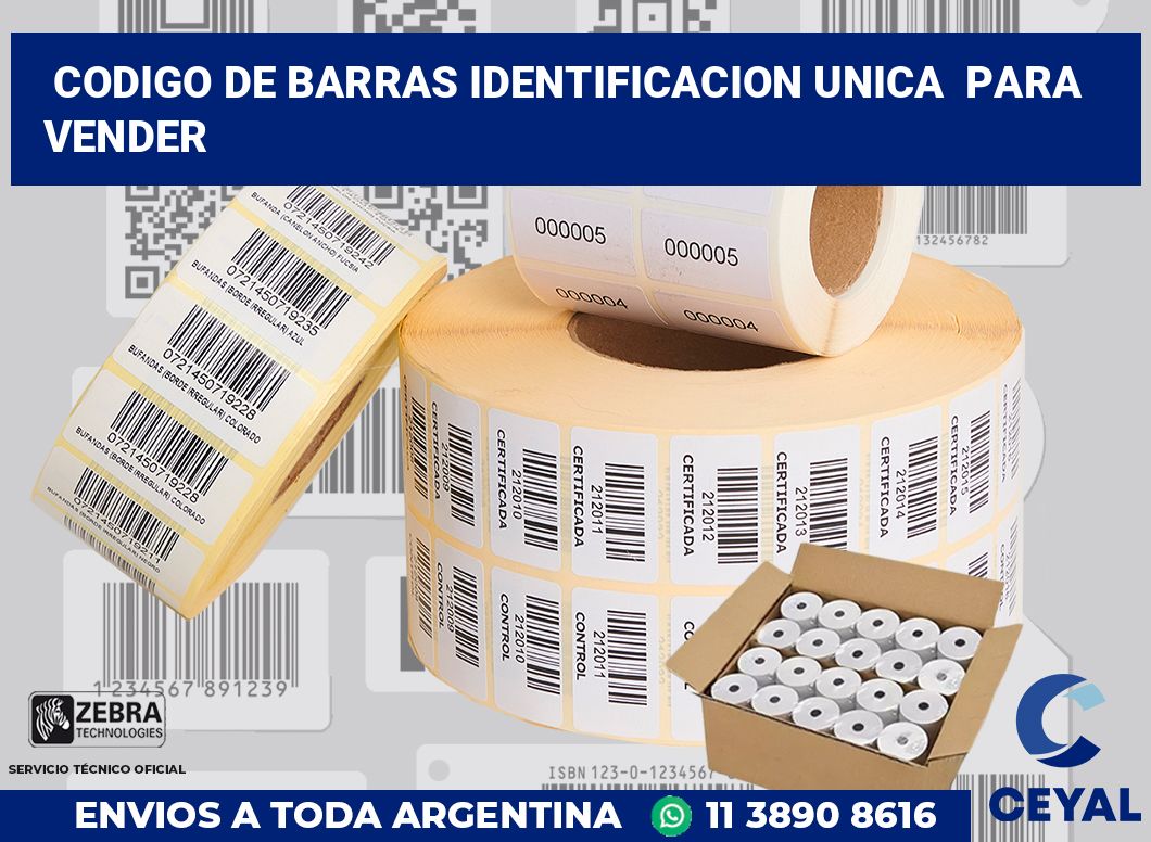 codigo de barras identificacion unica  para vender