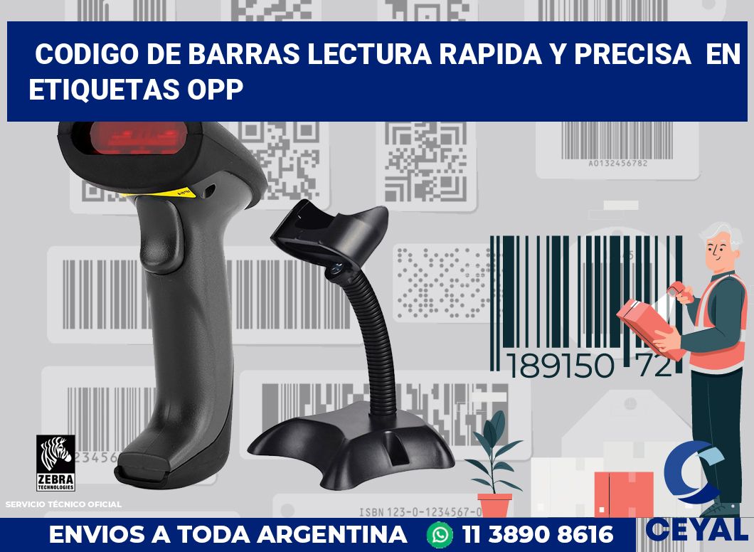 codigo de barras lectura rapida y precisa  en etiquetas OPP