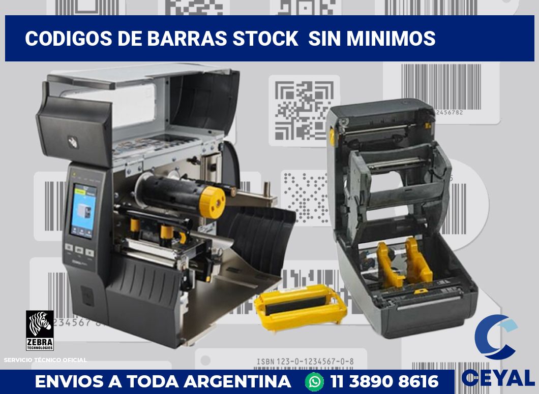 codigos de barras stock  sin minimos