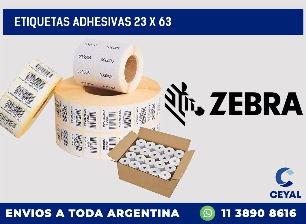 etiquetas adhesivas 23 x 63