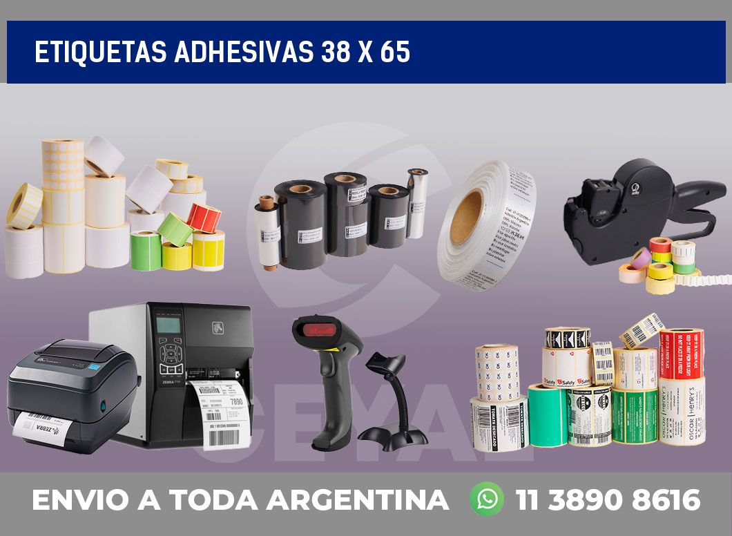 etiquetas adhesivas 38 x 65