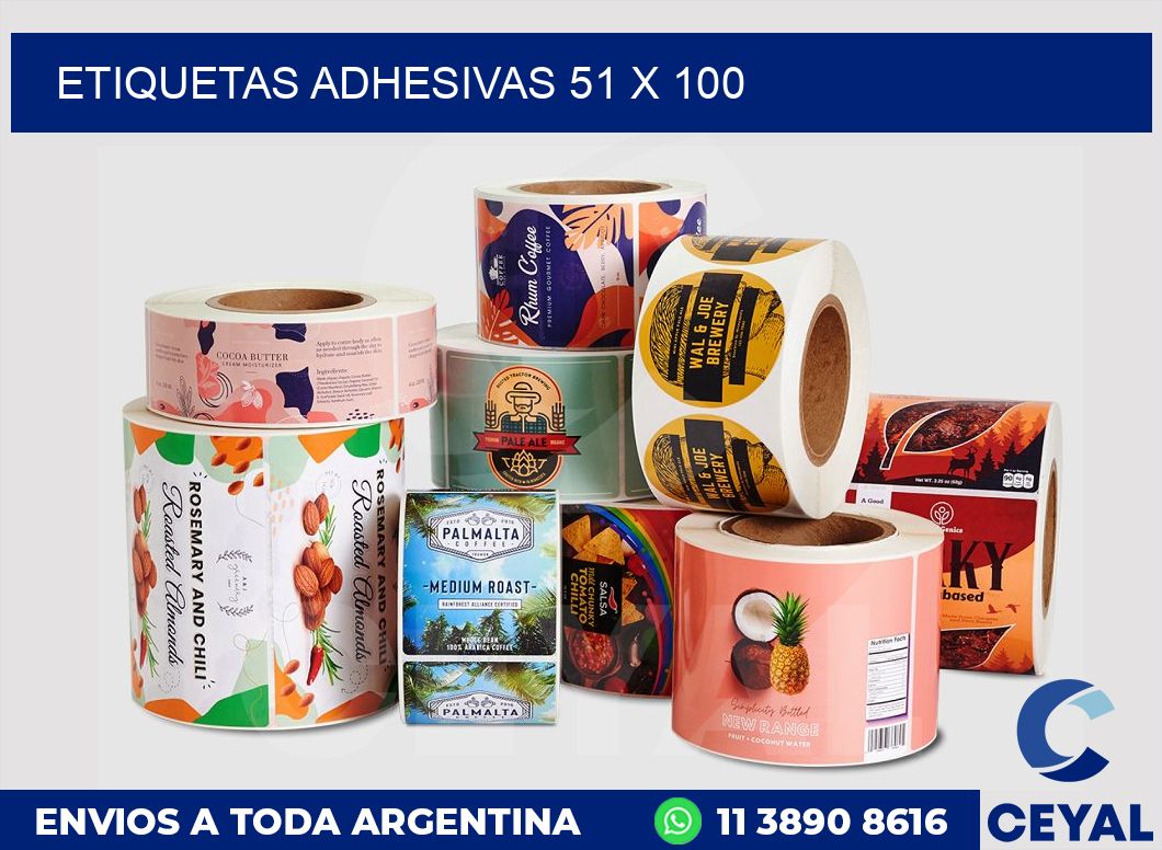 etiquetas adhesivas 51 x 100