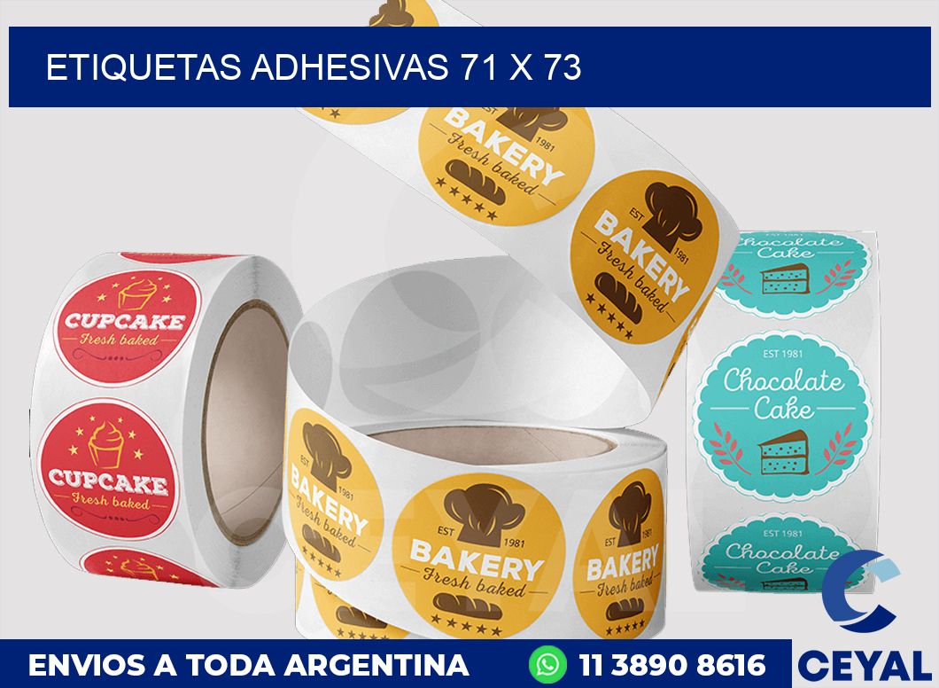 etiquetas adhesivas 71 x 73