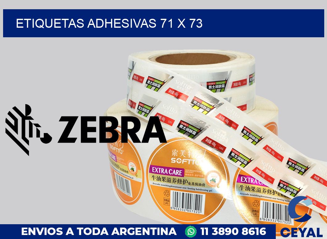 etiquetas adhesivas 71 x 73