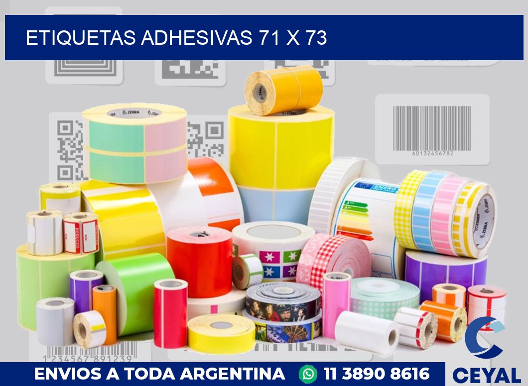 etiquetas adhesivas 71 x 73