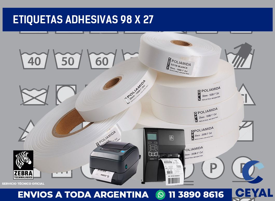 etiquetas adhesivas 98 x 27